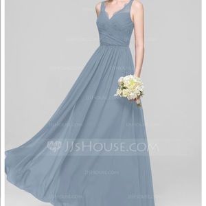 Bridesmaids dress. Steel blue